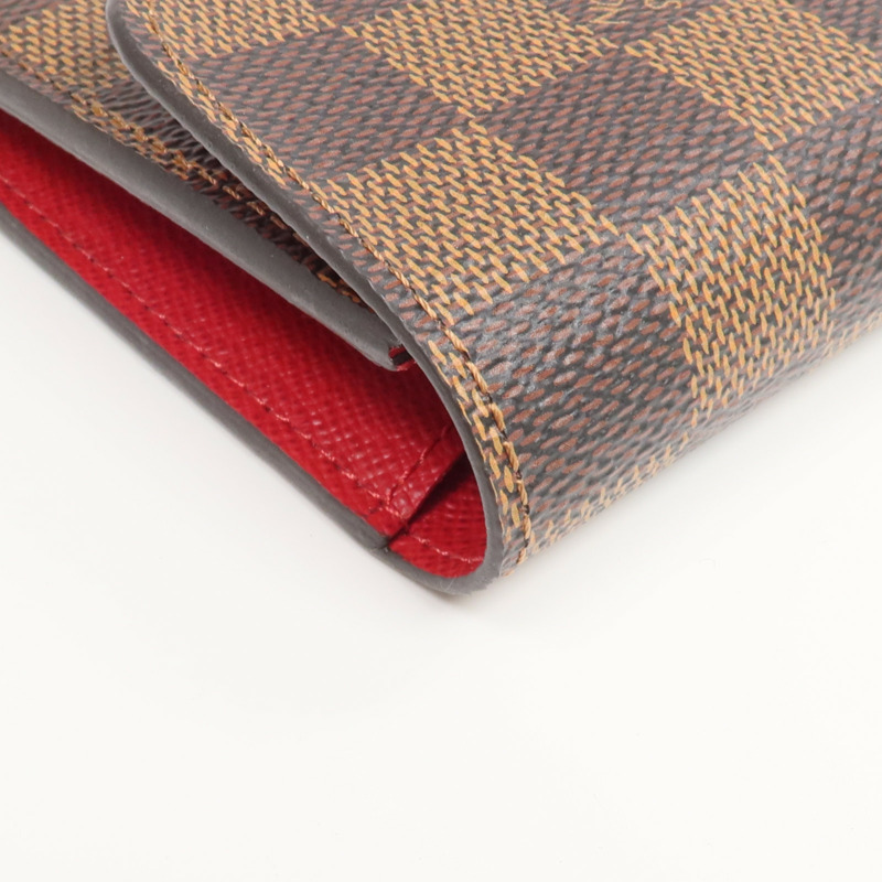 LOUIS VUITTON Damier Portefeuille Emilie Long Wallet金扣長錢包-8