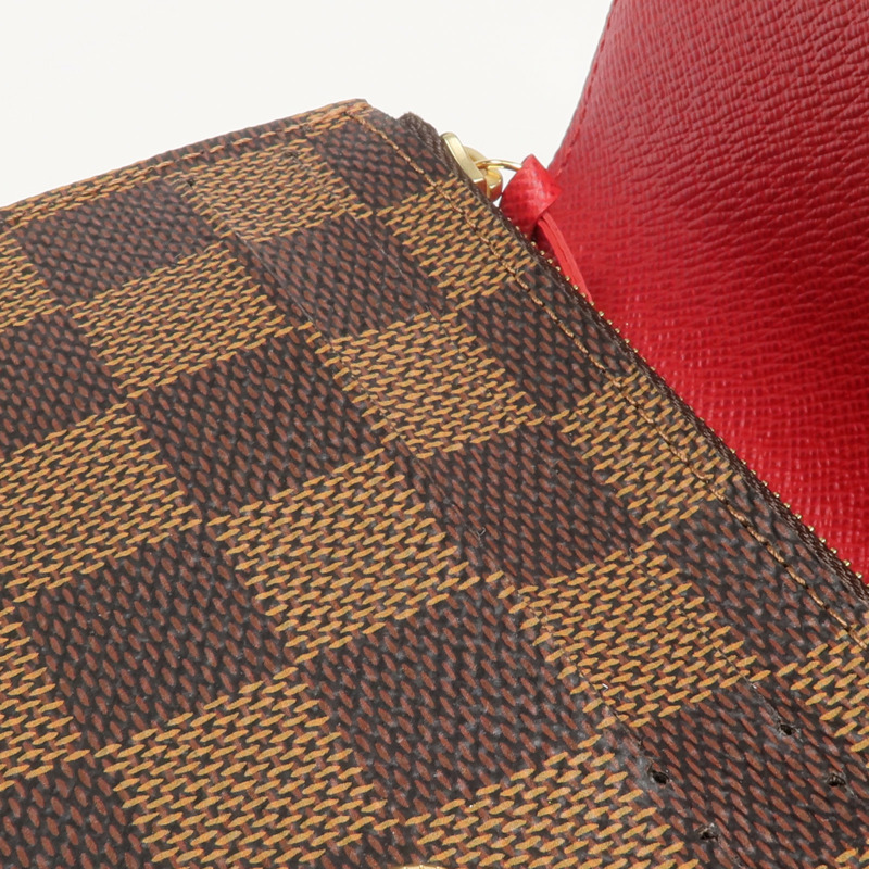 LOUIS VUITTON Damier Portefeuille Emilie Long Wallet金扣長錢包-15