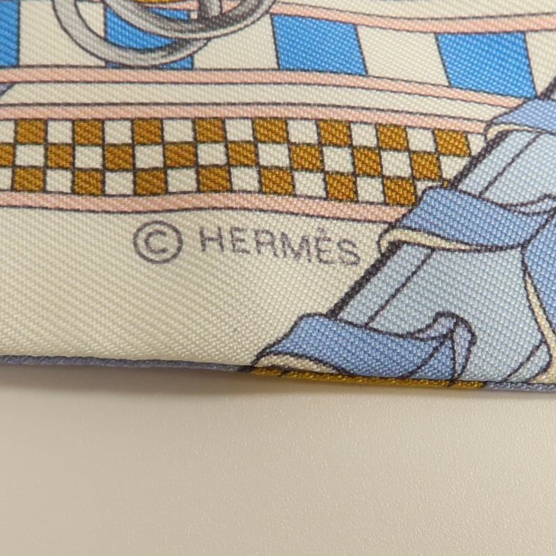 HERMES 絲質Twilly絲巾-5