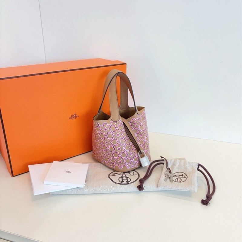 【全新全套🆕】Hermes Picotin micro14迷你菜籃子 Lucky Daisy奶茶小雛菊 手提包-1