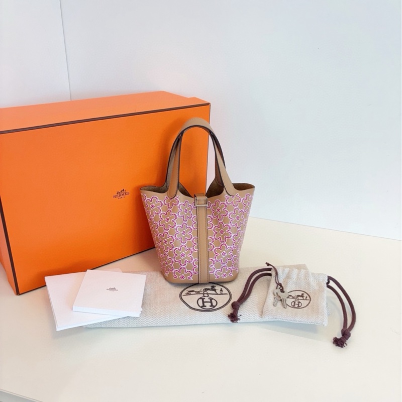 【全新全套🆕】Hermes Picotin micro14迷你菜籃子 Lucky Daisy奶茶小雛菊 手提包-2
