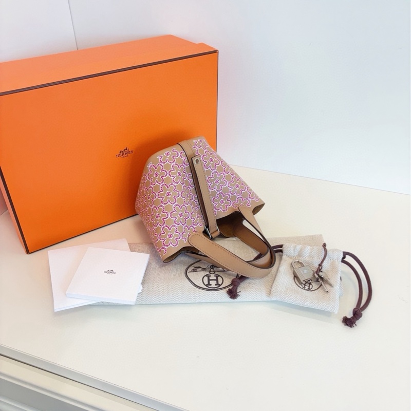 【全新全套🆕】Hermes Picotin micro14迷你菜籃子 Lucky Daisy奶茶小雛菊 手提包-3