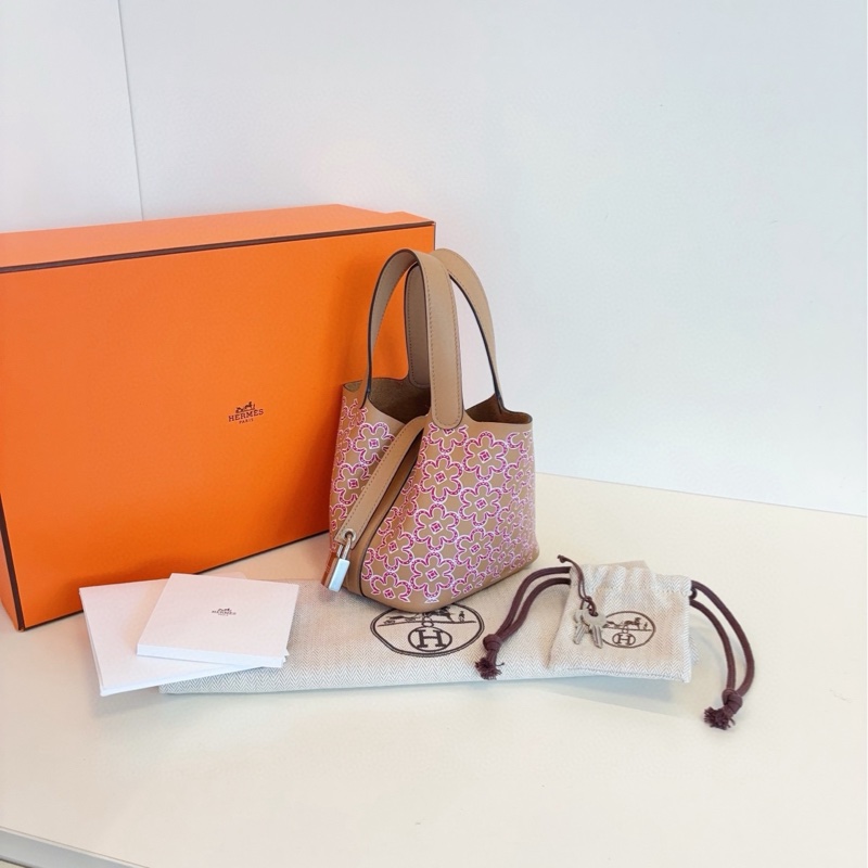 【全新全套🆕】Hermes Picotin micro14迷你菜籃子 Lucky Daisy奶茶小雛菊 手提包-5