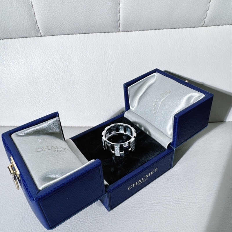 尚美 chaumet class one 白金鑲鑽戒指，57 號-2