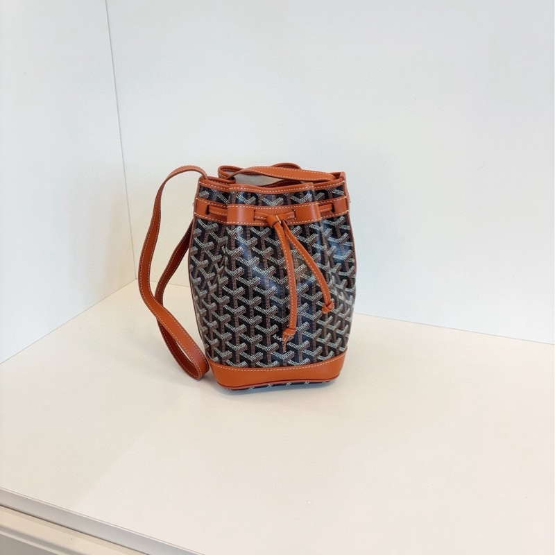 【99新🆕】Goyard Petit Flot抽繩水桶包 爆款焦糖色老花  單肩包-0