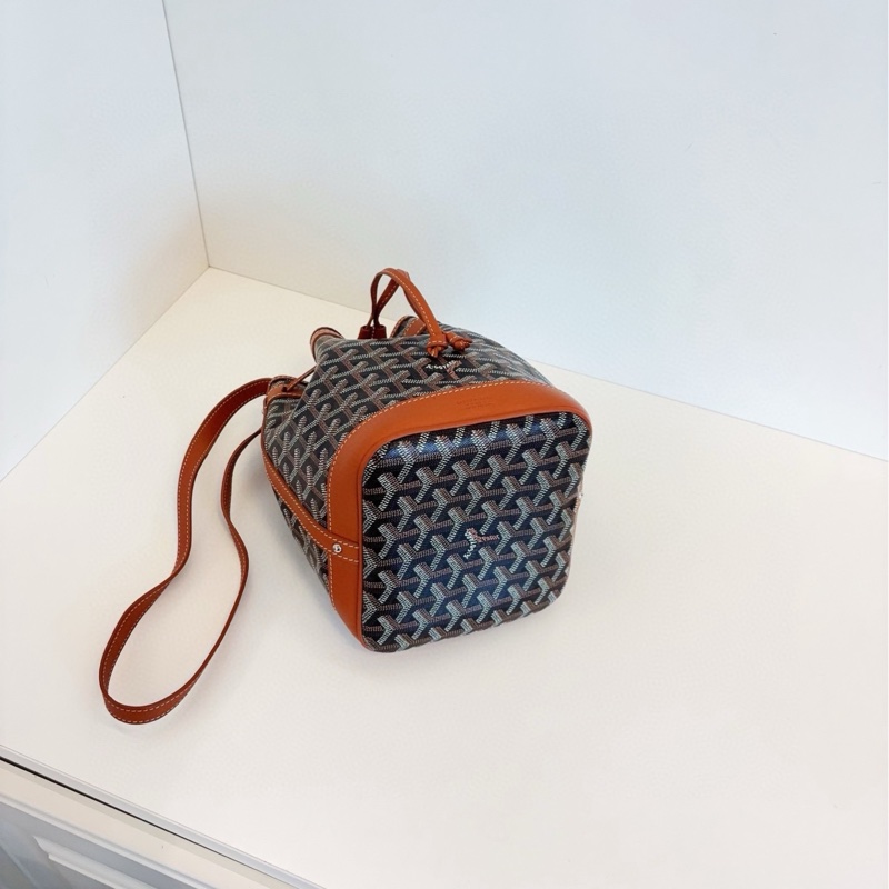 【99新🆕】Goyard Petit Flot抽繩水桶包 爆款焦糖色老花  單肩包-4