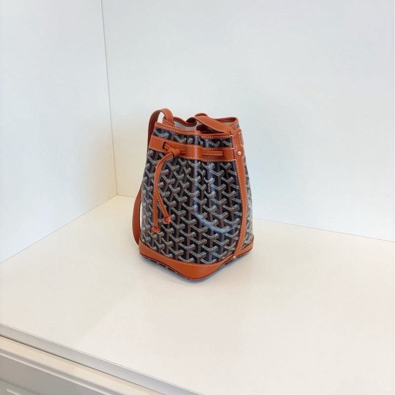 【99新🆕】Goyard Petit Flot抽繩水桶包 爆款焦糖色老花  單肩包-5