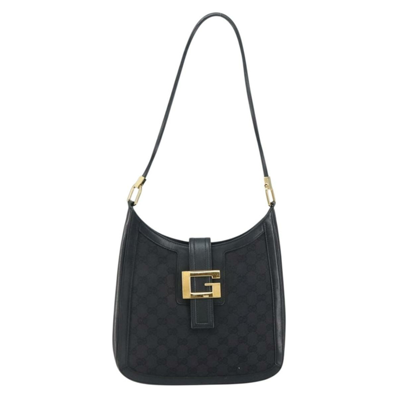 【日本直送】GUCCI GG帆布肩背包 黑色 金色 001 4142 正品 ep12350-12