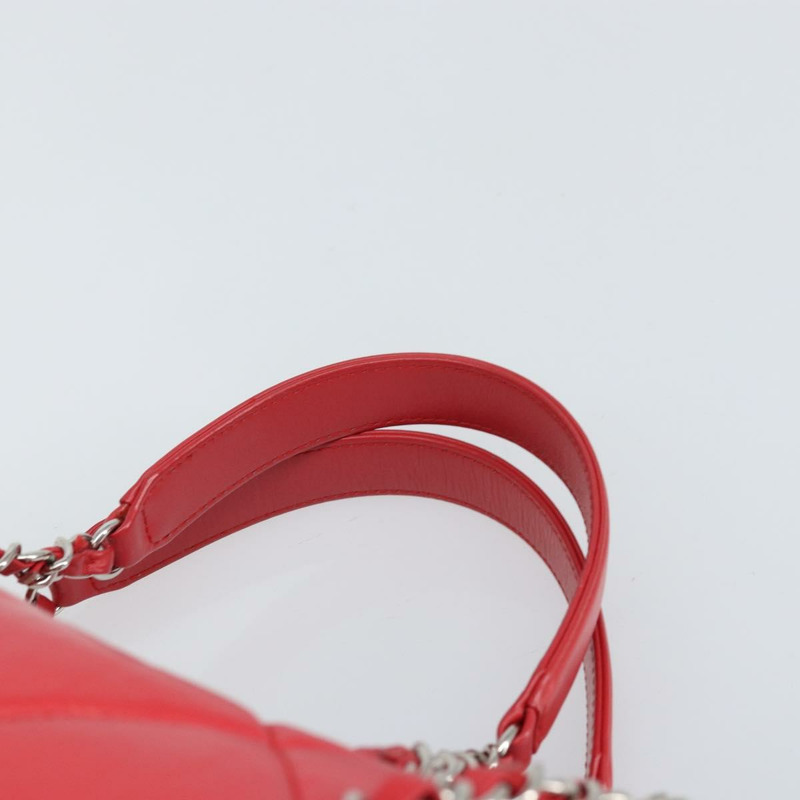 【日本直送】香奈兒鏈條波士頓包 皮革 兩用 紅色 銀色 CC 標誌 正品 169810SAM-7