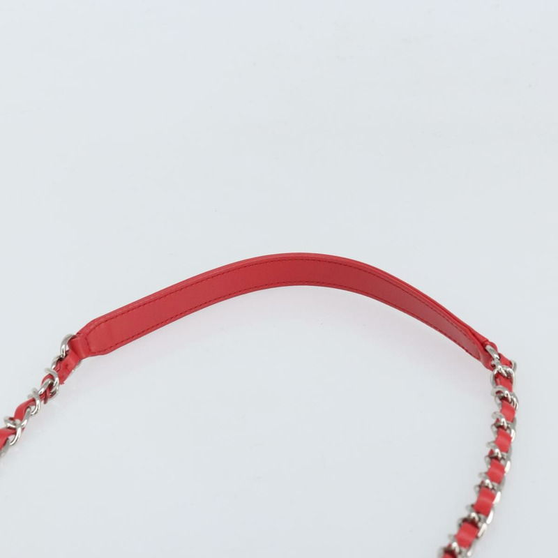 【日本直送】香奈兒鏈條波士頓包 皮革 兩用 紅色 銀色 CC 標誌 正品 169810SAM-9