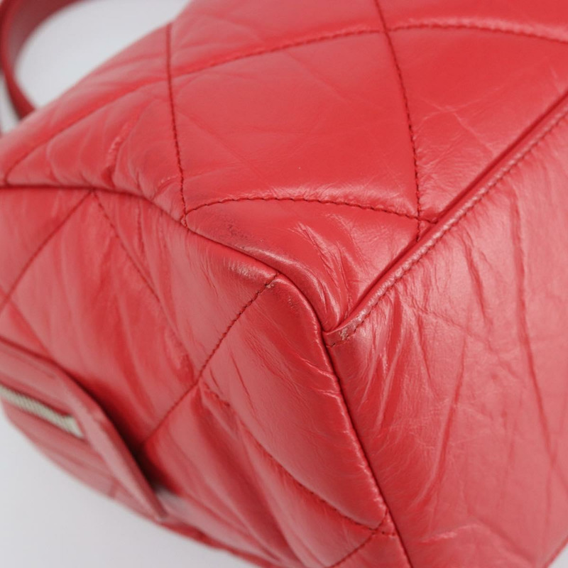 【日本直送】香奈兒鏈條波士頓包 皮革 兩用 紅色 銀色 CC 標誌 正品 169810SAM-13