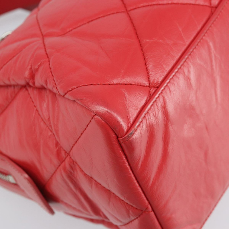 【日本直送】香奈兒鏈條波士頓包 皮革 兩用 紅色 銀色 CC 標誌 正品 169810SAM-15