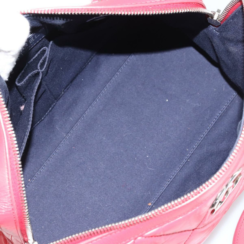 【日本直送】香奈兒鏈條波士頓包 皮革 兩用 紅色 銀色 CC 標誌 正品 169810SAM-19