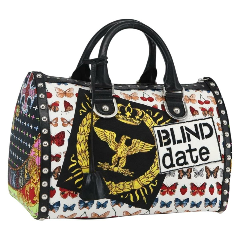 【日本直送】范思哲波士頓包 帆布 黑銀 正品 168358SAV-0