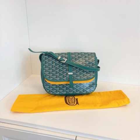 【99新🆕】Goyard Belvedere插扣郵差包 綠色老花中號  斜挎包