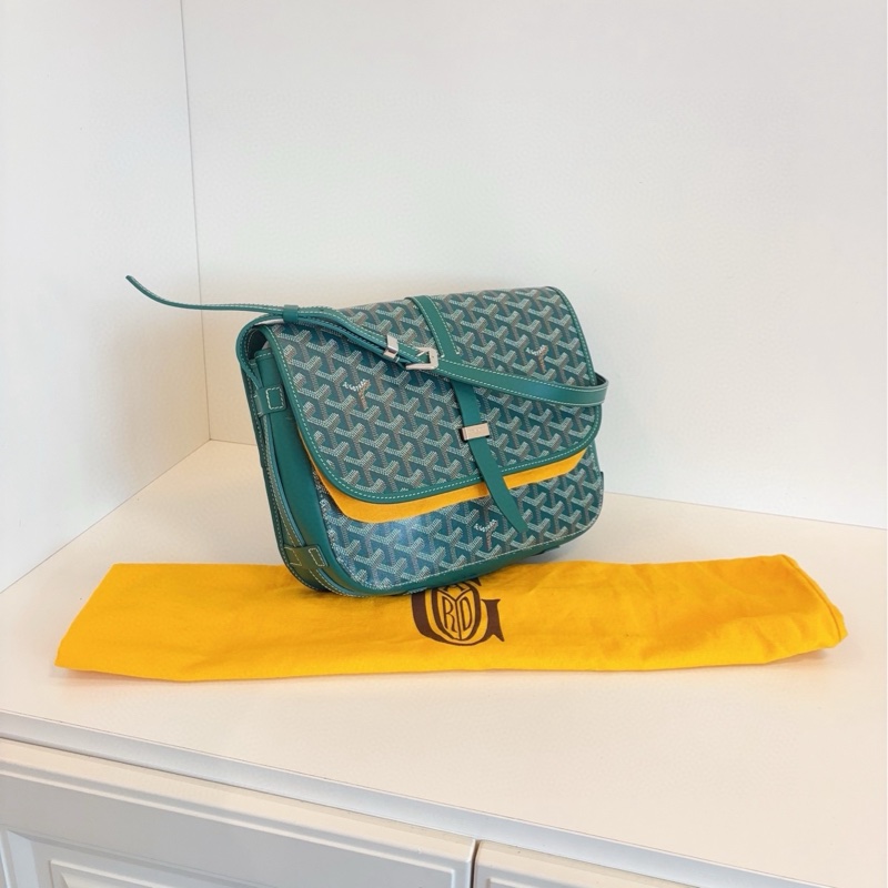 【99新🆕】Goyard Belvedere插扣郵差包 綠色老花中號  斜挎包-1