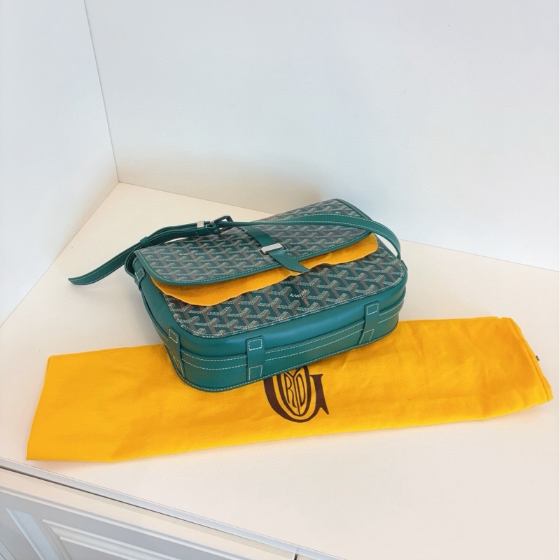 【99新🆕】Goyard Belvedere插扣郵差包 綠色老花中號  斜挎包-5