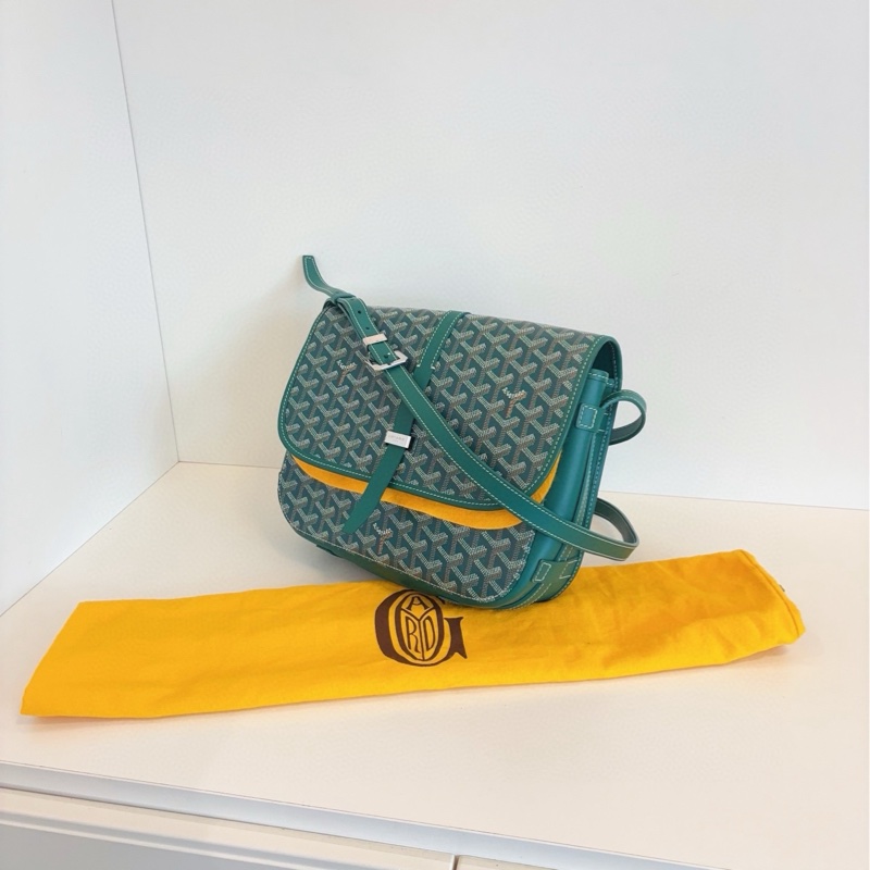 【99新🆕】Goyard Belvedere插扣郵差包 綠色老花中號  斜挎包-6