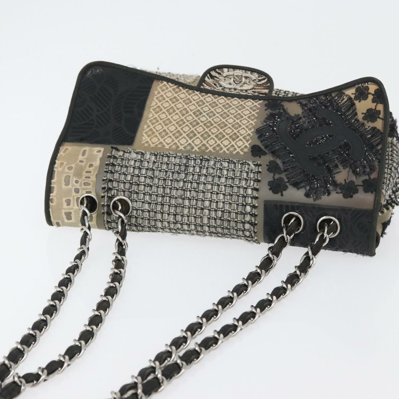 【日本直送】香奈兒 (CHANEL) Big Matelasse 30 鏈條拼接包，黑色橡膠材質，附 CC 標誌，正品編號 168039SAV-5