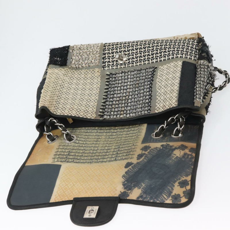 【日本直送】香奈兒 (CHANEL) Big Matelasse 30 鏈條拼接包，黑色橡膠材質，附 CC 標誌，正品編號 168039SAV-8