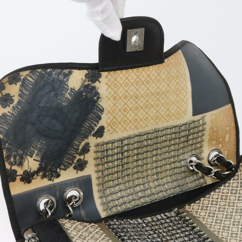 【日本直送】香奈兒 (CHANEL) Big Matelasse 30 鏈條拼接包，黑色橡膠材質，附 CC 標誌，正品編號 168039SAV-18