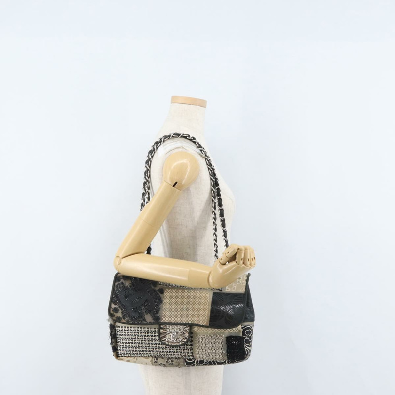 【日本直送】香奈兒 (CHANEL) Big Matelasse 30 鏈條拼接包，黑色橡膠材質，附 CC 標誌，正品編號 168039SAV-26