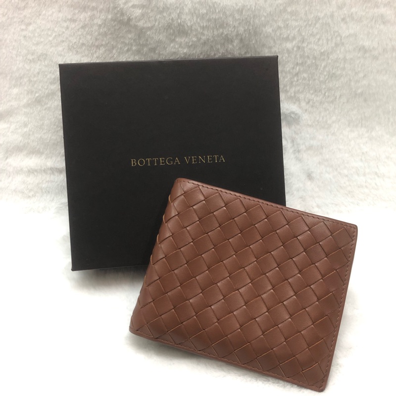 BV intrecciato啡色編織雙折銀包 XB984-6