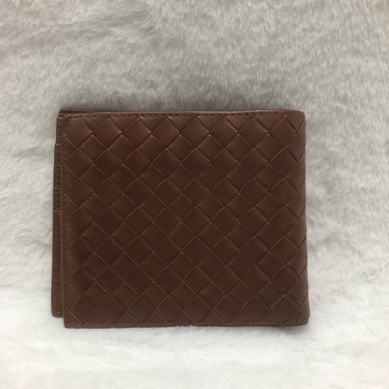 BV intrecciato啡色編織雙折銀包 XB984-7