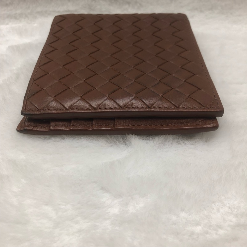 BV intrecciato啡色編織雙折銀包 XB984-11