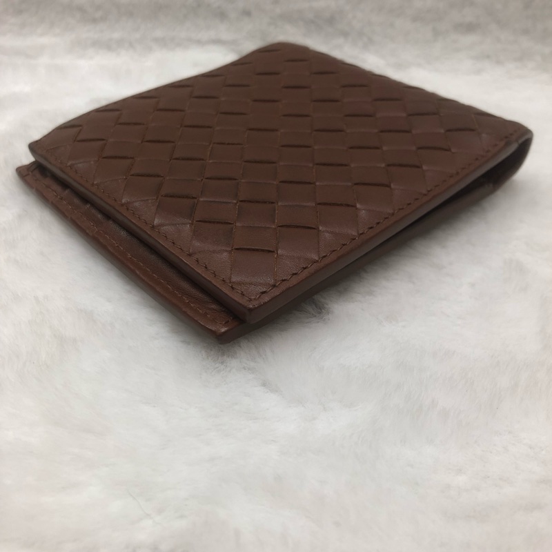 BV intrecciato啡色編織雙折銀包 XB984-12