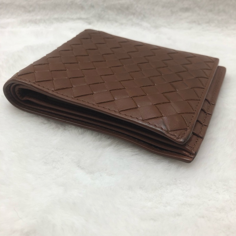 BV intrecciato啡色編織雙折銀包 XB984-13