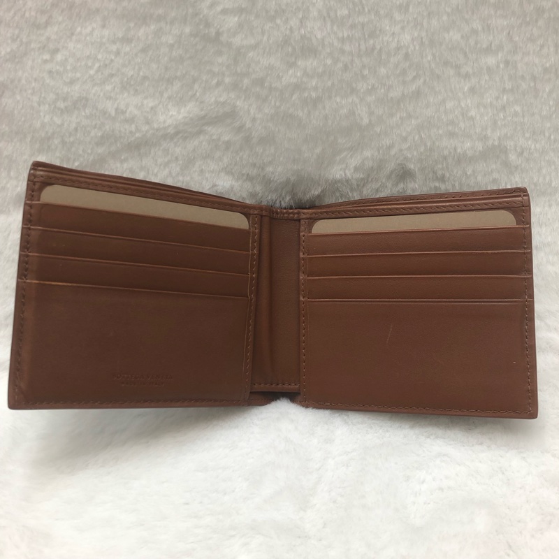 BV intrecciato啡色編織雙折銀包 XB984-23