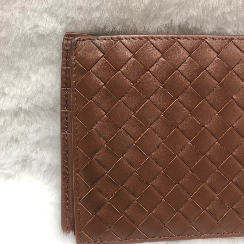 BV intrecciato啡色編織雙折銀包 XB984-27