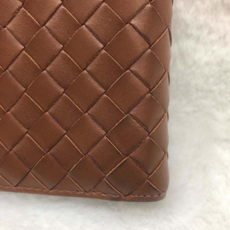 BV intrecciato啡色編織雙折銀包 XB984-29