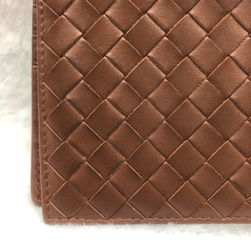 BV intrecciato啡色編織雙折銀包 XB984-30