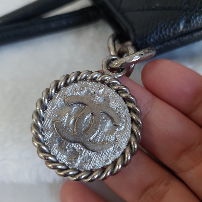 CHANEL 香奈兒 Vintage🎀現品實拍🎀絕版 希爾頓 (銀)金幣包 ~二手經典款-55