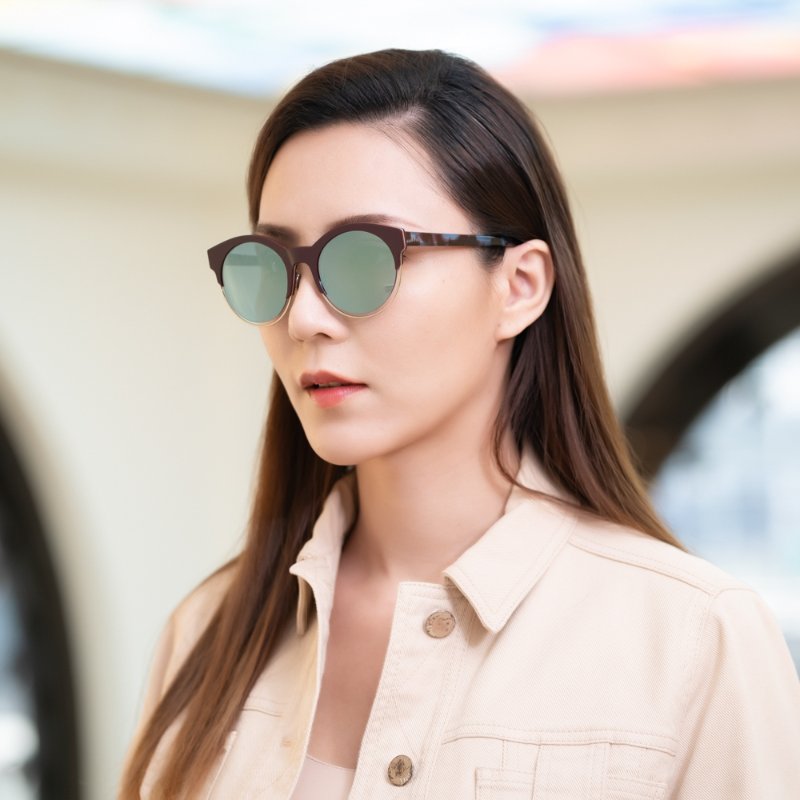 Dior 太陽眼鏡(暗紅+金色)-4