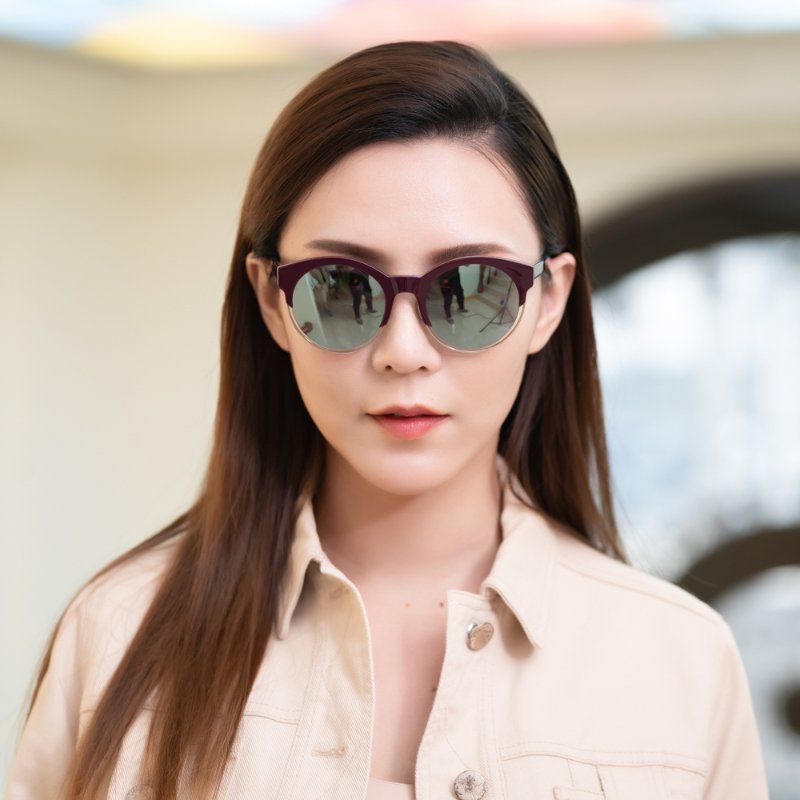 Dior 太陽眼鏡(暗紅+金色)-5