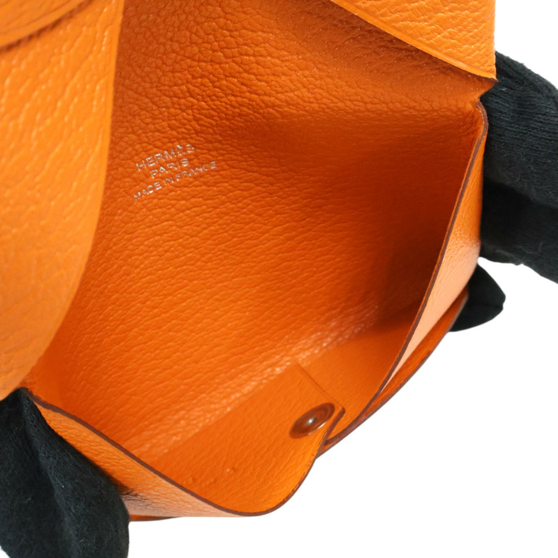 橘色 Mysore牛皮 Calvi 名片夾 C刻【HERMES 愛馬仕】 H044166CK-4