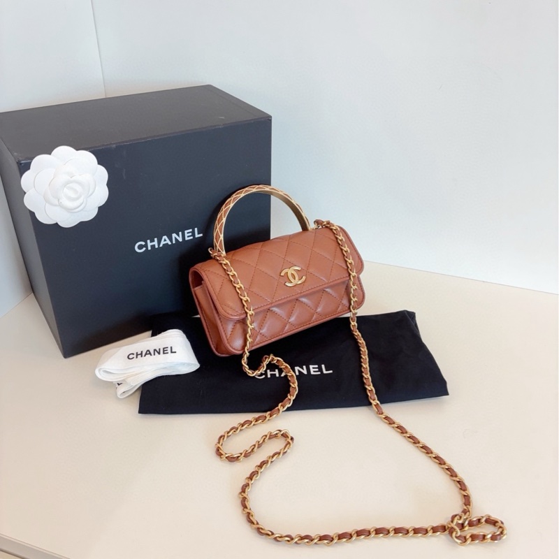 【99新全套🆕】Chanel 23a高級手工坊系列💍鏤空雕花手柄Handle mini woc 手提斜挎包-2