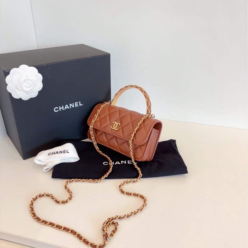 【99新全套🆕】Chanel 23a高級手工坊系列💍鏤空雕花手柄Handle mini woc 手提斜挎包-6