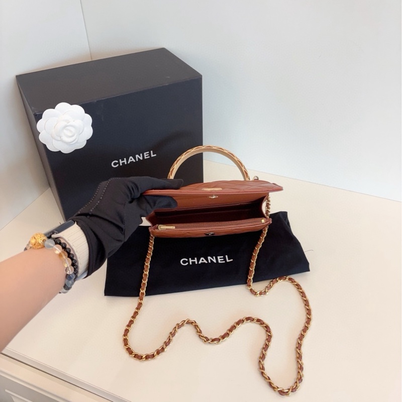 【99新全套🆕】Chanel 23a高級手工坊系列💍鏤空雕花手柄Handle mini woc 手提斜挎包-7