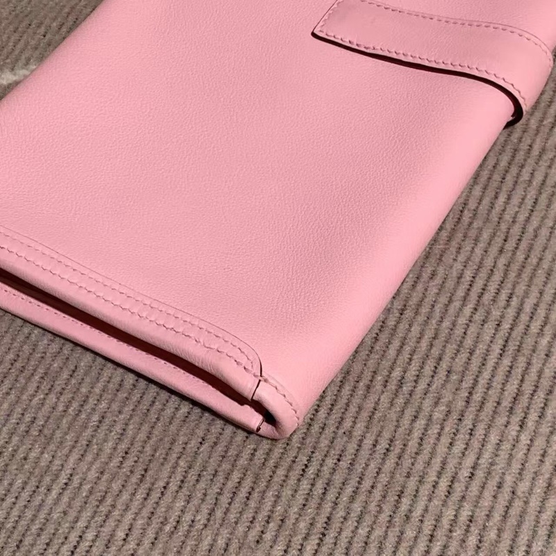 H260316)gz)HERMES Jige Elan 29 手拿包櫻花粉X刻，尺寸：29x15，沒有附件，成色如圖，邊角輕微磨損-1