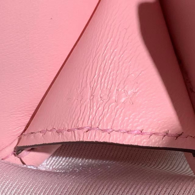 H260316)gz)HERMES Jige Elan 29 手拿包櫻花粉X刻，尺寸：29x15，沒有附件，成色如圖，邊角輕微磨損-7