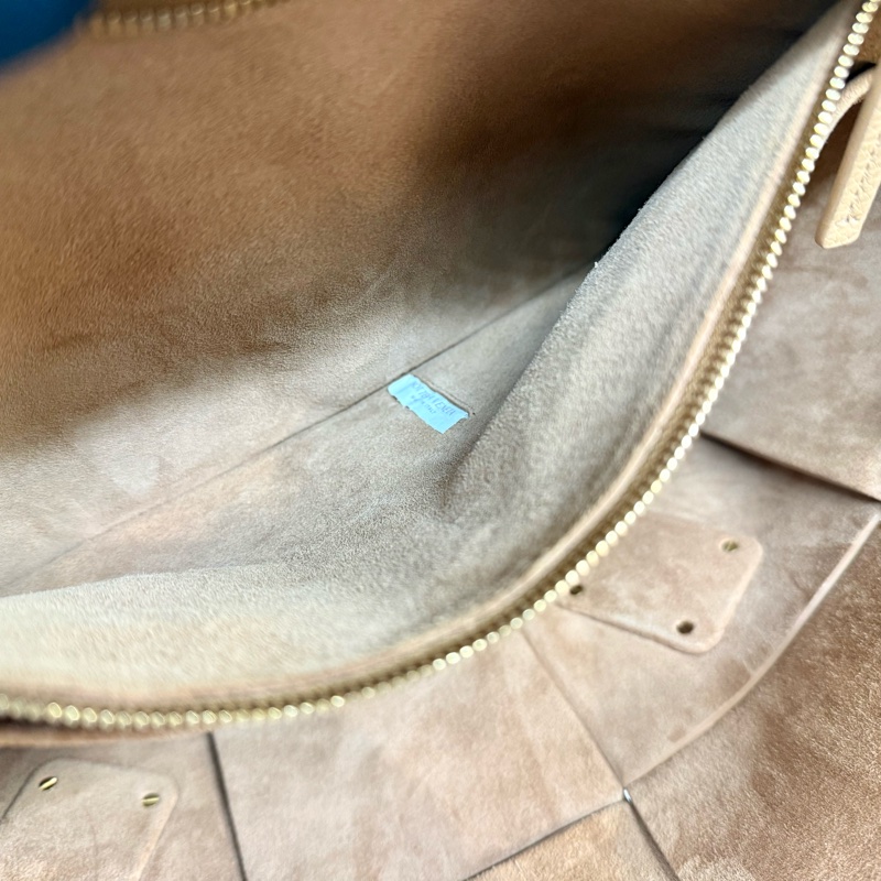 BV焦糖棕牛皮大編織Arco48下蓋肩背托特包-6