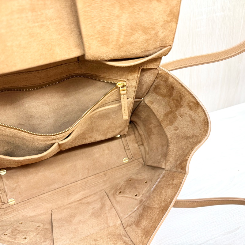 BV焦糖棕牛皮大編織Arco48下蓋肩背托特包-17