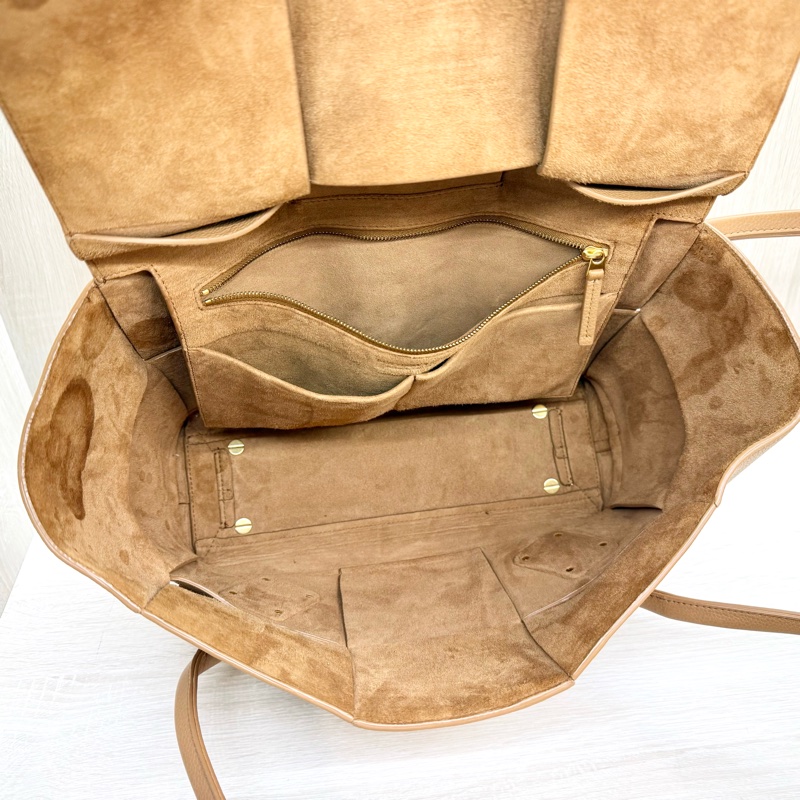 BV焦糖棕牛皮大編織Arco48下蓋肩背托特包-18