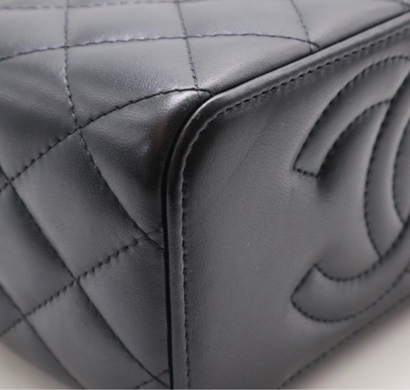 CHANEL 香奈兒 黑色  金球 化妝包 方盒子-3