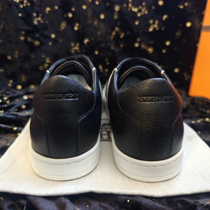 Hermes男士板鞋愛馬仕Boomerang黑色H標板鞋 42碼-4