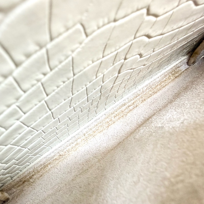 YSL奶油白鱷魚壓紋牛皮SUNSET中號日落包-24